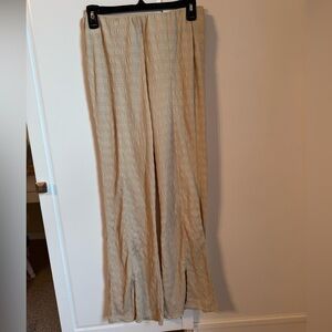 Rewash Women’s Tan Flare Pants with Ankle Slit